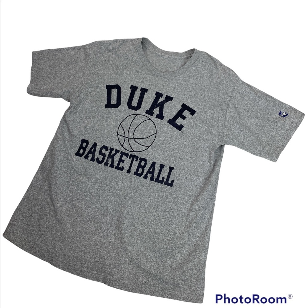 Vintage T Shirt Mens Duke University Basketball Single Stitch Tee Gray
